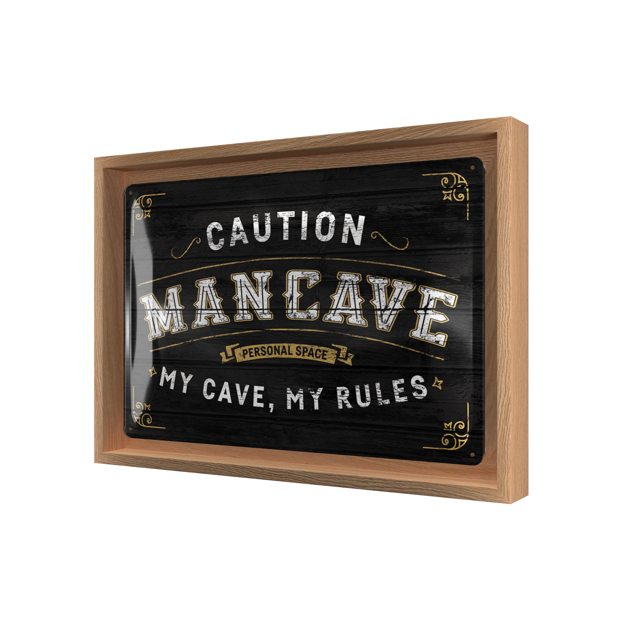nostalgic-art-man-cave-n-frame-m-edition-targa-in-metallo-con-cornice-in-legno-2 image 1