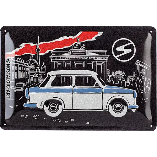 nostalgic-art-trabant-berlin-black-targa-in-metallo-20x30-cm image 1