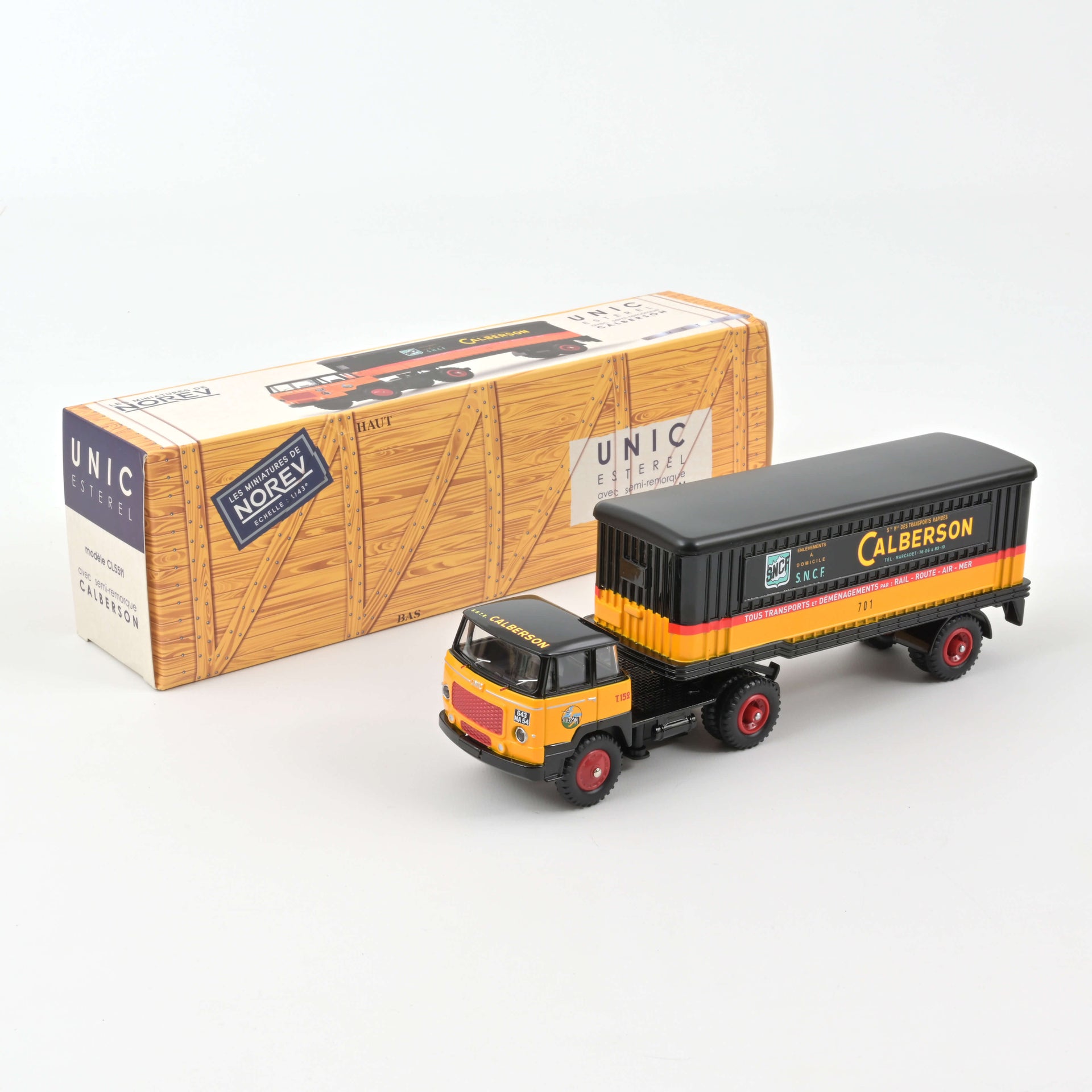 norev-unic-esterel-calberson-con-rimorchio-1-43-modellino-camion-die-cast image 1