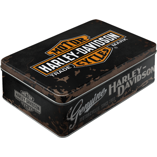 harley-davidson-genuine-nostalgic-art-scatola-piatta-metallo-23x16x7-cm-2-5-l image 1