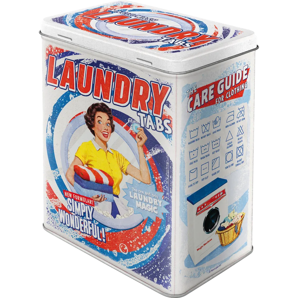 nostalgic-art-say-it-50s-laundry-tabs-scatola-in-metallo-l-3-litri image 1