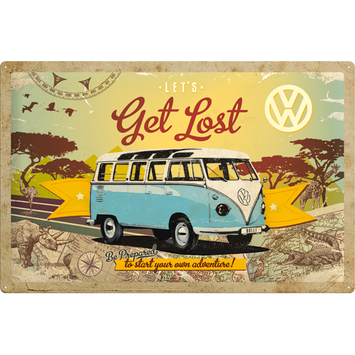 nostalgic-art-volkswagen-vw-bulli-let-s-get-lost-orologio-targa-da-parete-40x60- image 1