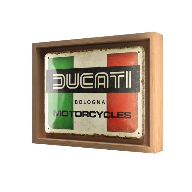 nostalgic-art-ducati-italy-giugiaro-logo-quadro-n-frame-s-edition-18-5x24-cm image 1