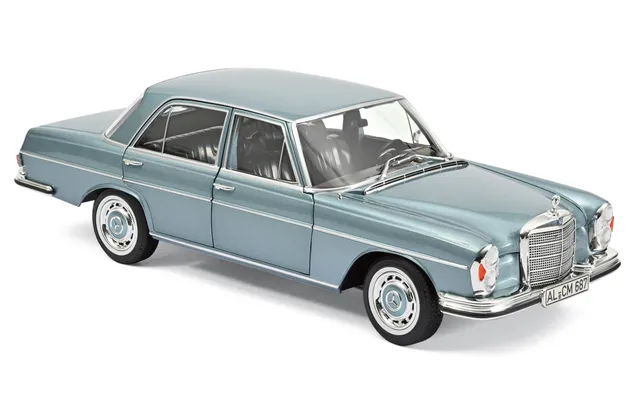 norev-mercedes-benz-280-se-1968-blu-chiaro-metallizzato-1-18-auto-in-miniatura image 1