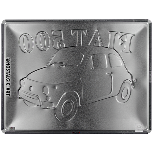 nostalgic-art-fiat-500-turin-italia-targa-in-metallo-30x40-cm image 3