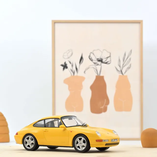 norev-porsche-911-carrera-1994-gialla-1-18-modellino-auto-sportiva-die-cast image 1