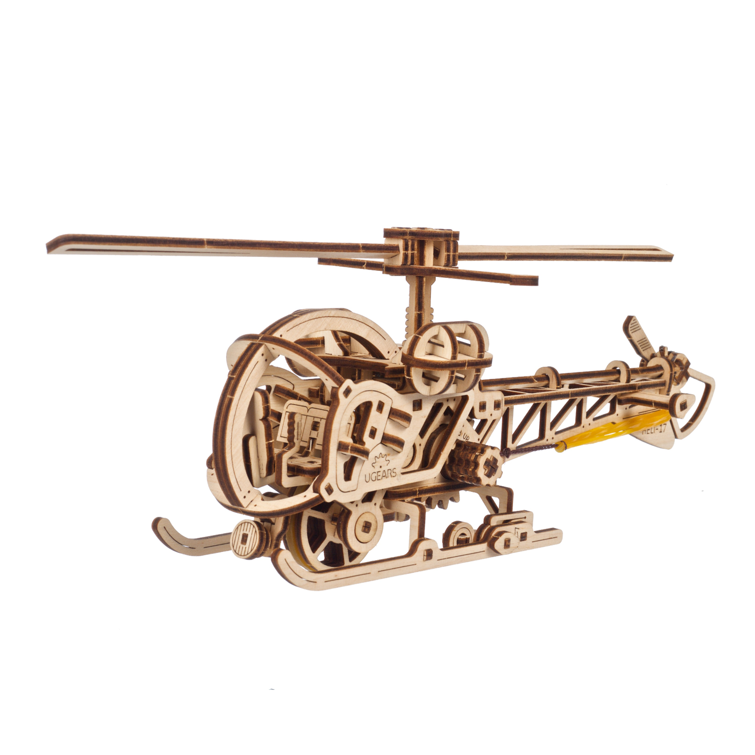 ugears-mini-helicopter-modello-meccanico-in-legno-da-costruire image 3