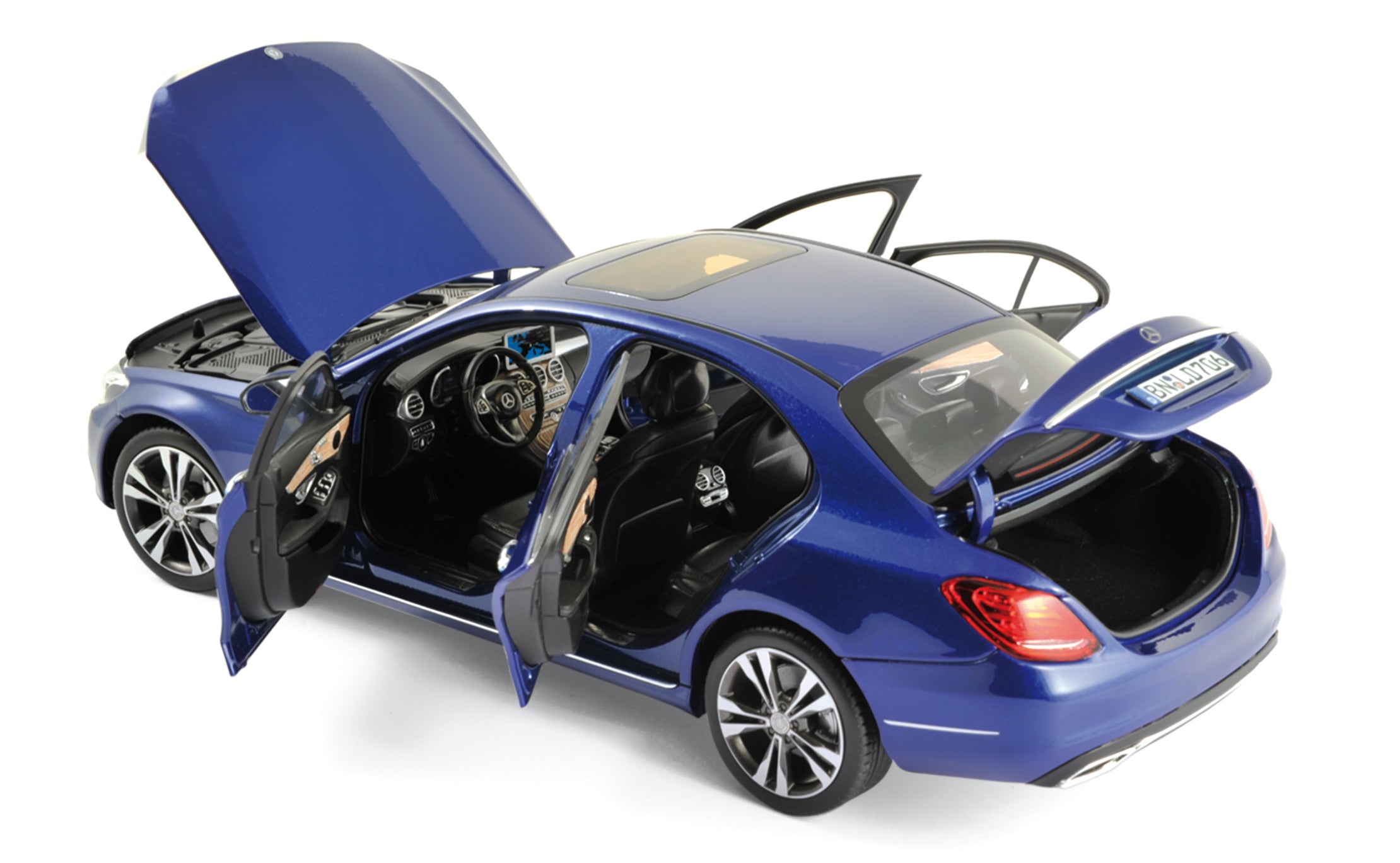 norev-mercedes-benz-classe-c-2014-modellino-auto-1-18-blu-metallizzato-2 image 2