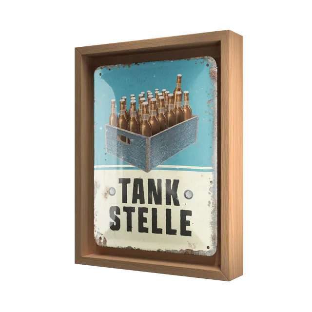 nostalgic-art-tankstelle-bier-n-frame-s-edition-con-cornice-18-5x24-cm image 1