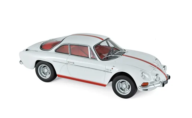 norev-alpine-a110-1600s-1971-modellino-auto-1-18-bianco-con-strisce-rosse image 1