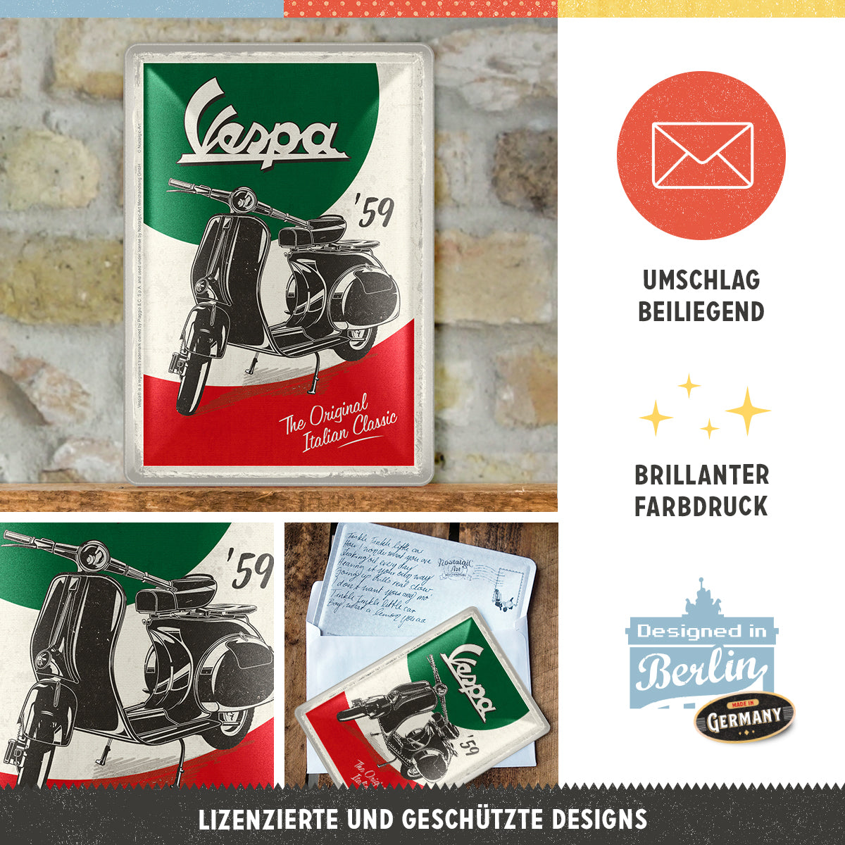 nostalgic-art-vespa-the-italian-classic-card-metallo-10x14-cm image 3