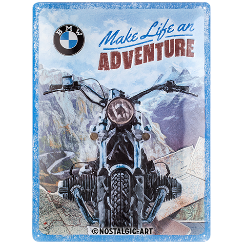 nostalgic-art-bmw-make-life-an-adventure-targa-in-metallo-30x40-cm image 2