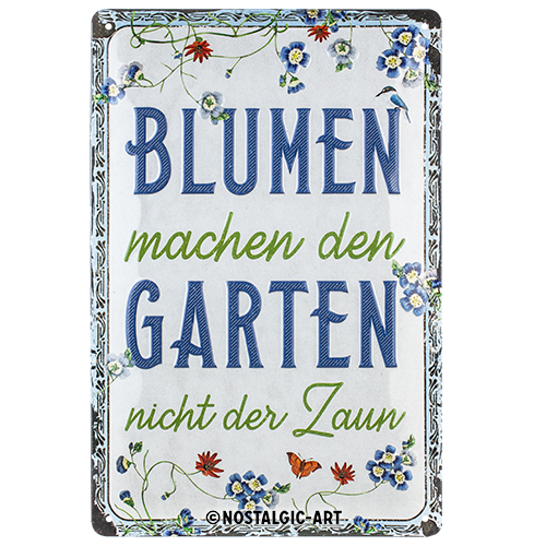 nostalgic-art-blumen-machen-den-garten-special-edition-targa-in-metallo-20x30-cm image 1
