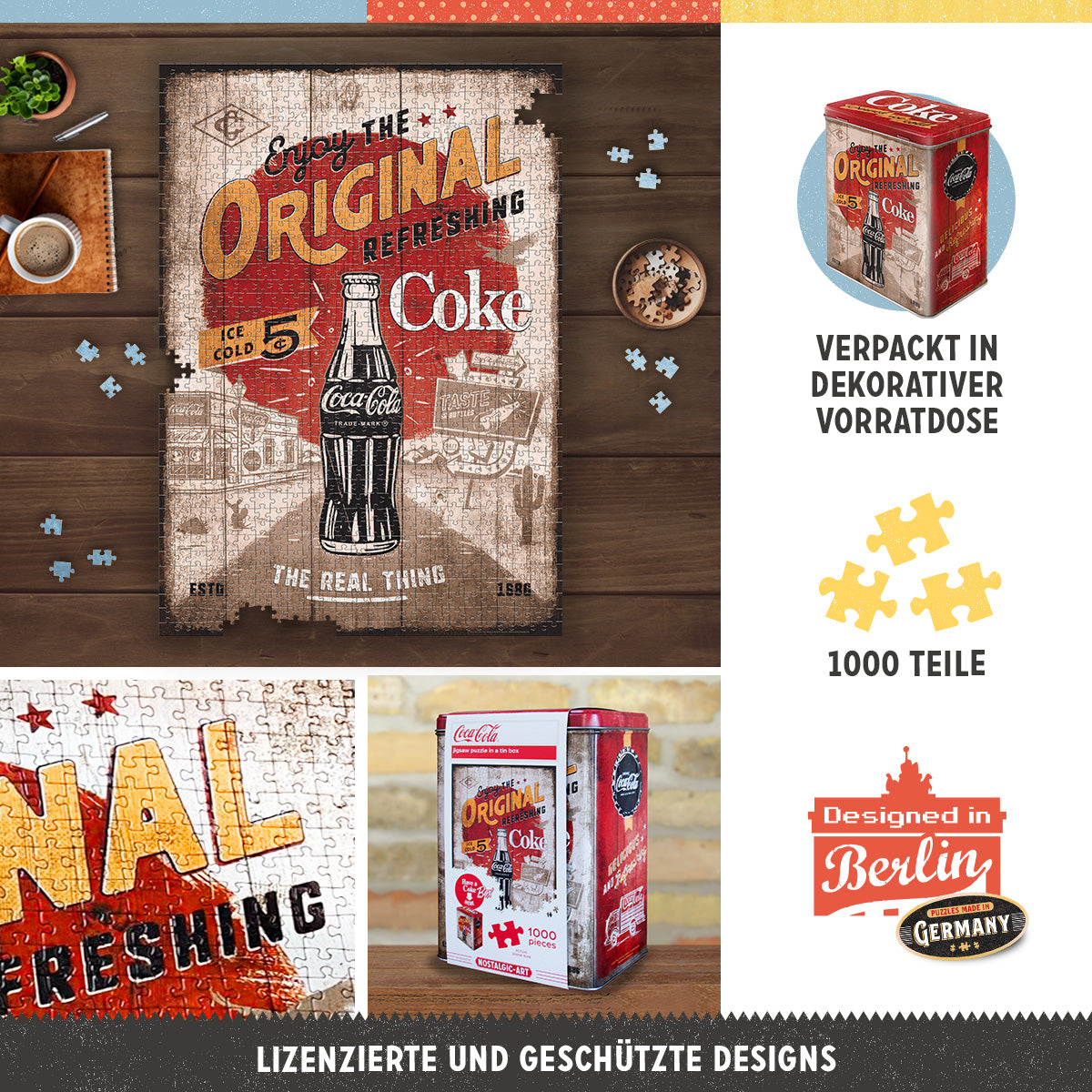 nostalgic-art-coca-cola-original-coke-highway-66-puzzle-1000-pezzi-in-scatola-la image 3