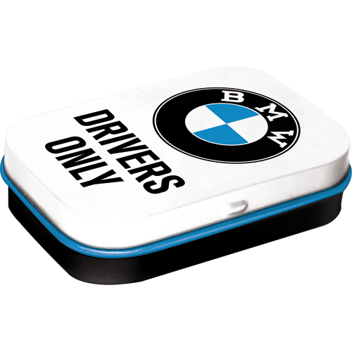 nostalgic-art-bmw-drivers-only-white-scatola-portapillole-in-metallo-6x4-cm-con- image 1