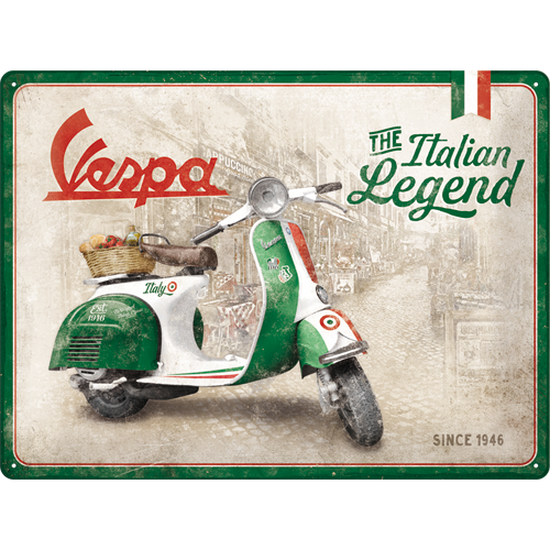 nostalgic-art-vespa-italian-legend-targa-in-metallo-30x40-cm image 1
