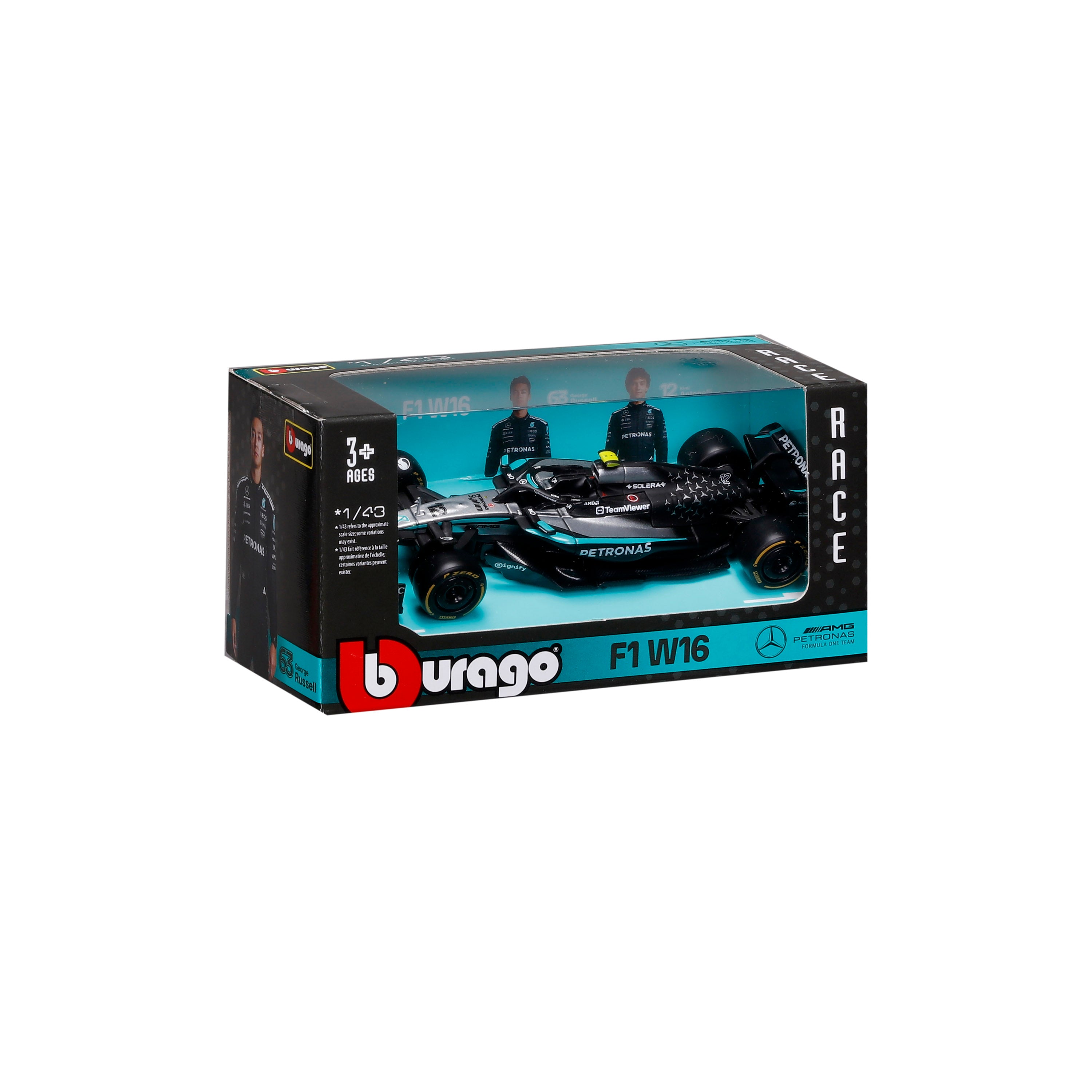 bburago-f1-mercedes-amg-w16-2025-12-kimi-antonelli-modellino-auto-1-43 image 2