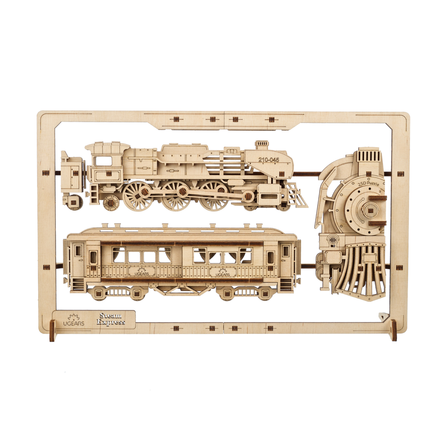 ugears-steam-express-2-5d-puzzle-quadro-meccanico-treno-in-legno image 1