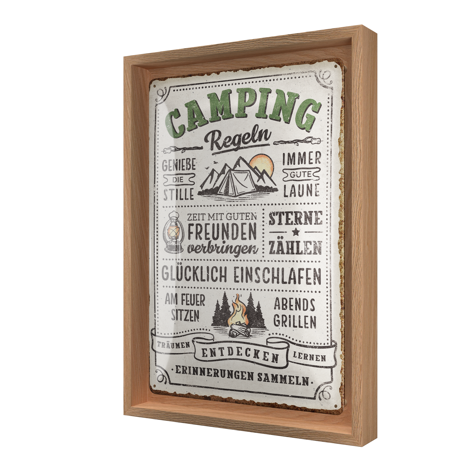 nostalgic-art-camping-regeln-n-frame-m-edition-targa-in-metallo-con-cornice-in-l image 1
