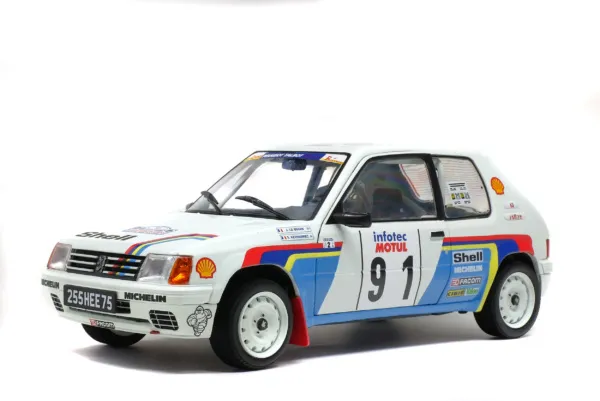 solido-peugeot-205-rallye-tour-de-corse-1989-91-j-le-bihan-modellino-1-18-da-col image 1