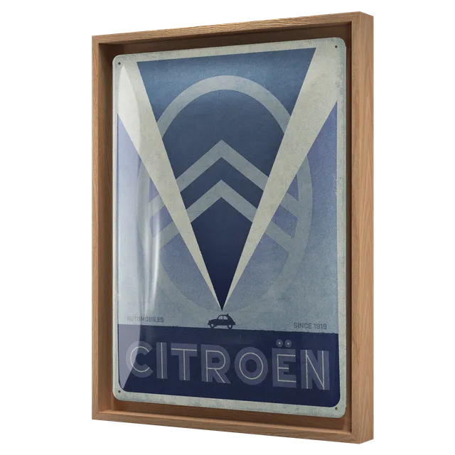 nostalgic-art-citroen-2cv-logo-blue-cornice-n-frame-l-33-5x44-cm image 1