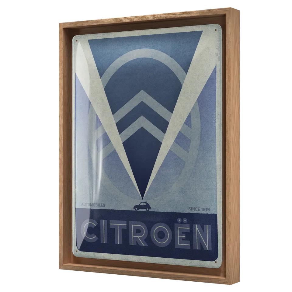 nostalgic-art-citroen-2cv-logo-blue-cornice-n-frame-l-33-5x44-cm image 1