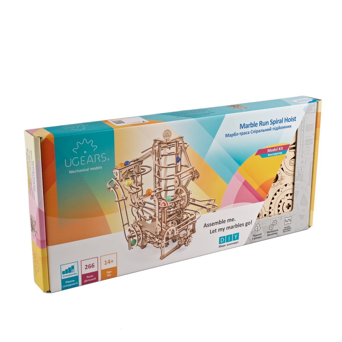 ugears-marble-run-spiral-hoist-puzzle-3d-meccanico-in-legno image 5