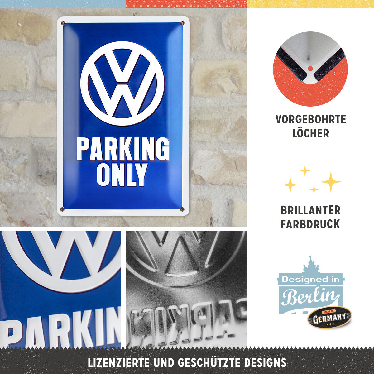 nostalgic-art-vw-parking-only-insegna-in-metallo-20-x-30-cm image 2