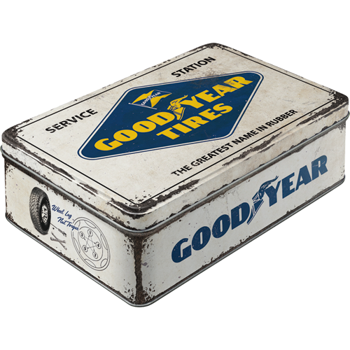 nostalgic-art-goodyear-logo-white-scatola-metallo-piatta-2-5-l-23x16x7-cm image 1