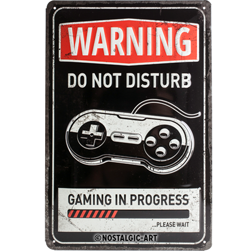 nostalgic-art-gaming-in-progress-targa-in-metallo-20x30-cm-2 image 1