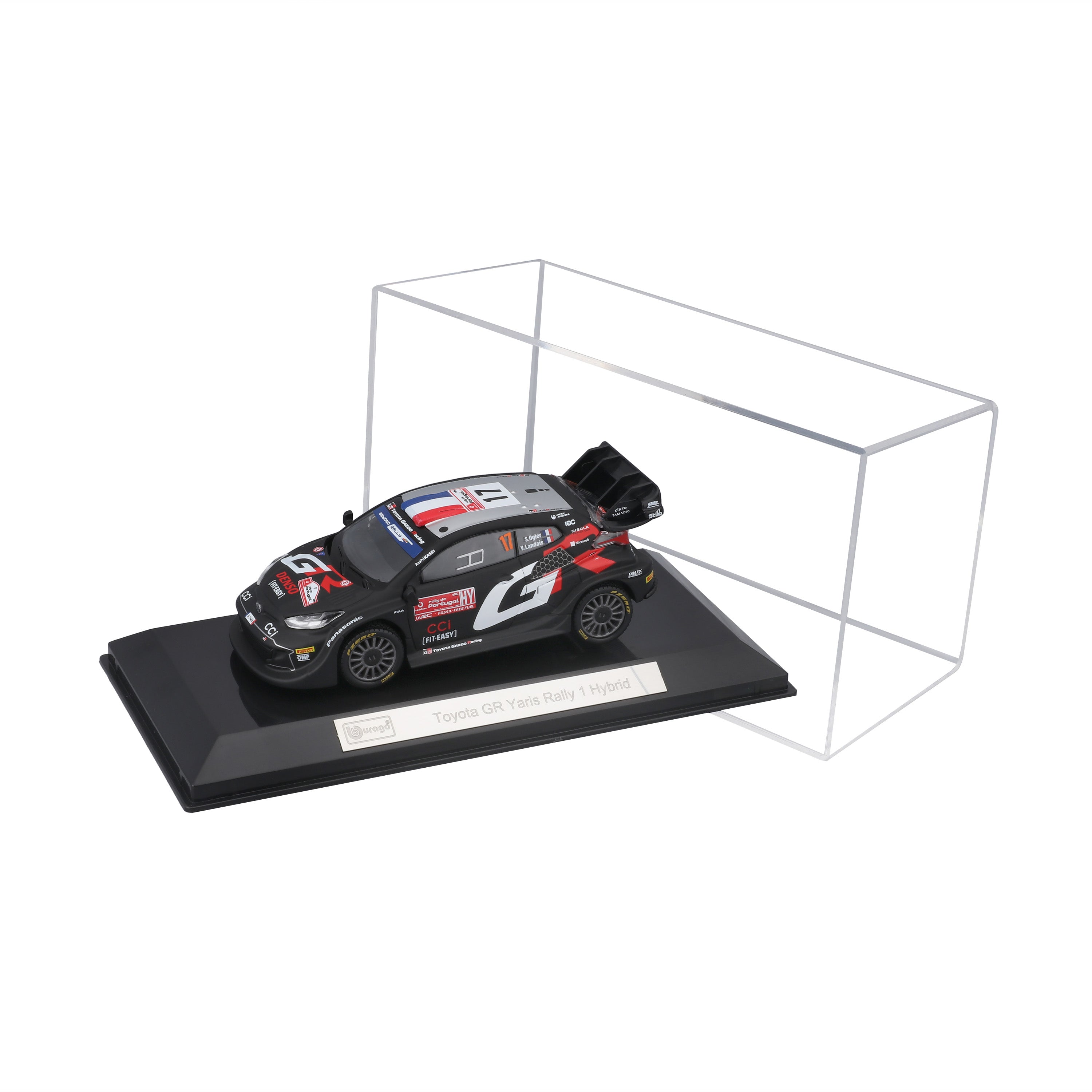 bburago-toyota-gr-yaris-rally1-hybrid-17-1-43-con-teca-modellino-rally-nero image 5