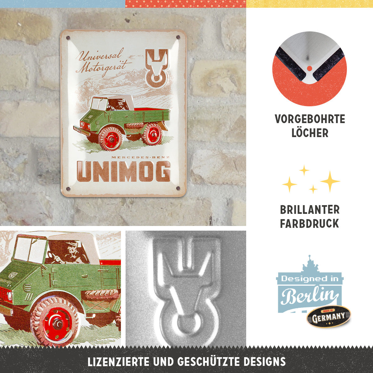 nostalgic-art-daimler-truck-unimog-1951-targa-in-metallo-15x20-cm-2 image 2