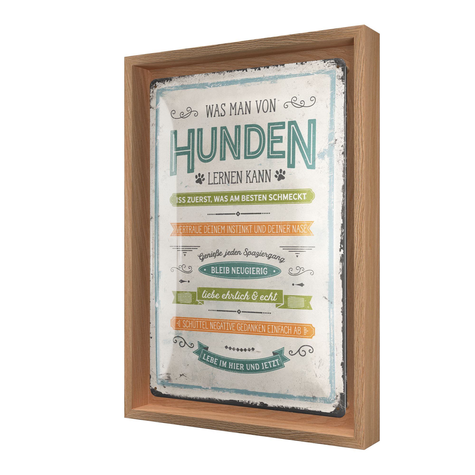 nostalgic-art-pfotenschild-was-man-von-hunden-lernen-kann-cornice-n-frame-m-24x3 image 1