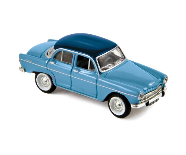 norev-simca-aronde-p60-1962-automodello-1-87-blu-pervenche-e-blu-leman image 1