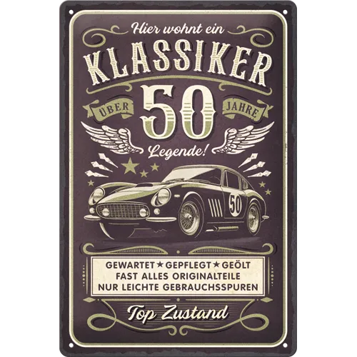 nostalgic-art-hier-wohnt-ein-klassiker-50-targa-metallo-20x30-cm image 1