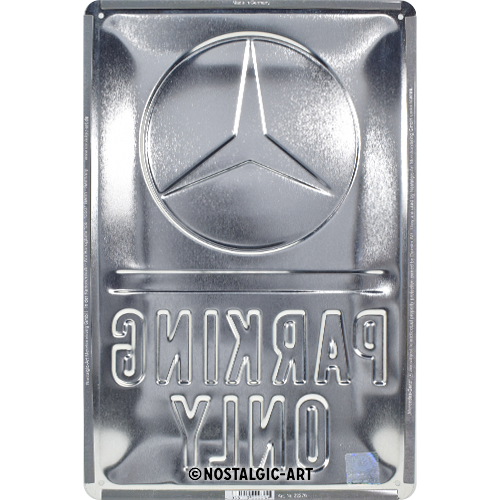 nostalgic-art-mercedes-benz-parking-only-targa-in-metallo-20x30-cm image 3