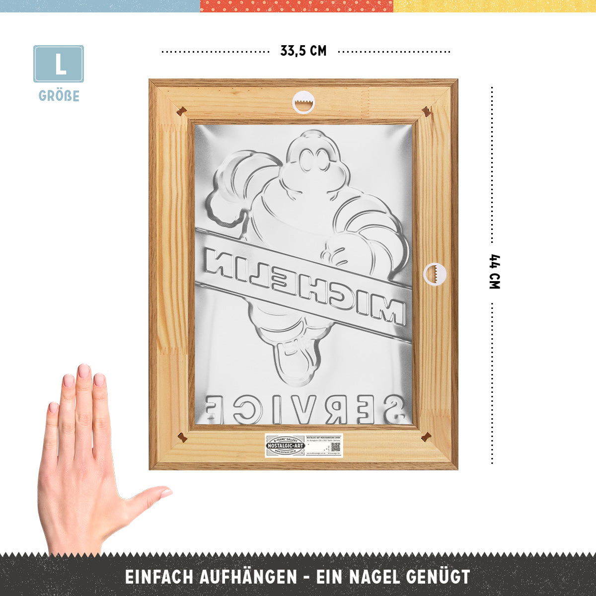 nostalgic-art-michelin-service-n-frame-l-edition-cornice-in-legno-con-insegna-in image 2