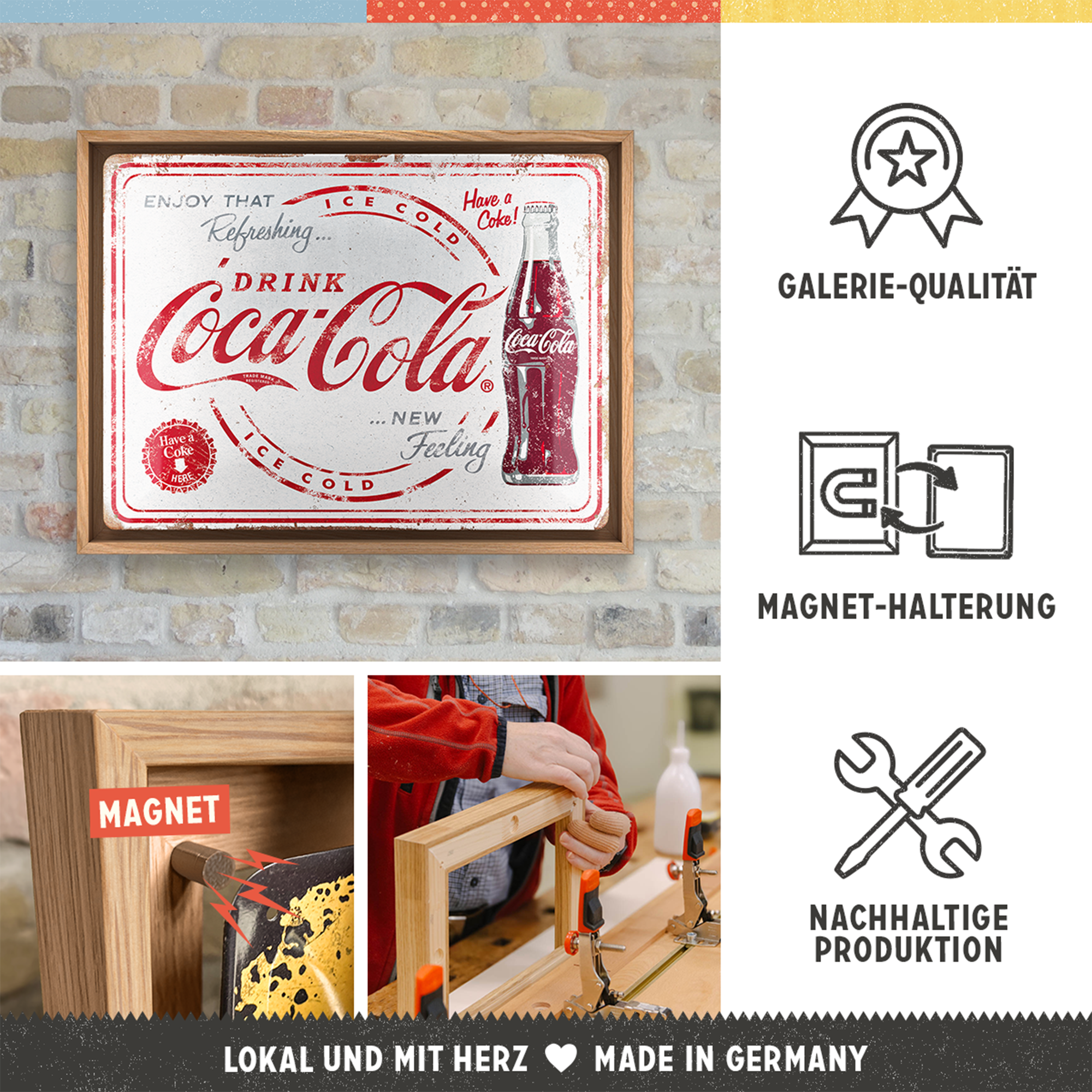 nostalgic-art-coca-cola-refreshing-new-feeling-cornice-n-frame-l-33-5x44-cm-con- image 3