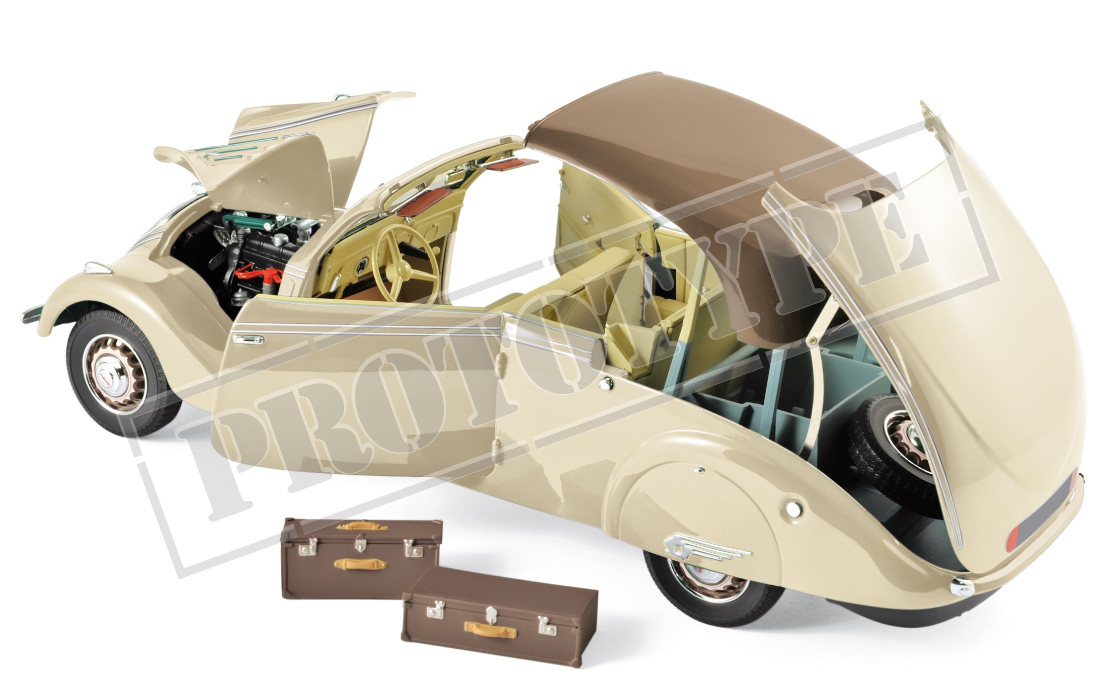 norev-peugeot-402-eclipse-1937-modellino-auto-1-18-beige-e-caramel image 2