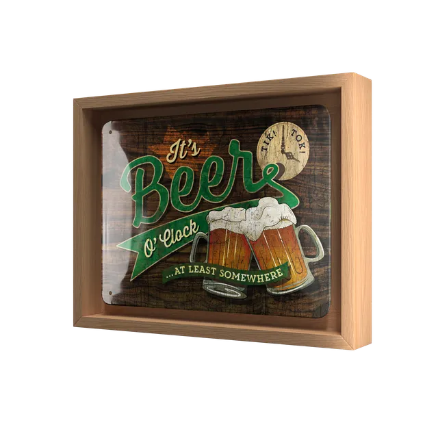 nostalgic-art-beer-o-clock-cornice-n-frame-s-edition-18-5x24-cm image 1