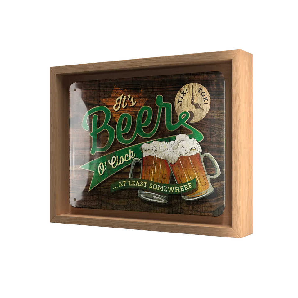 nostalgic-art-beer-o-clock-cornice-n-frame-s-edition-18-5x24-cm image 1