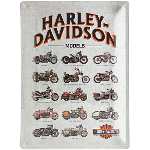 nostalgic-art-harley-davidson-model-chart-targa-in-metallo-30x40-cm-2 image 2