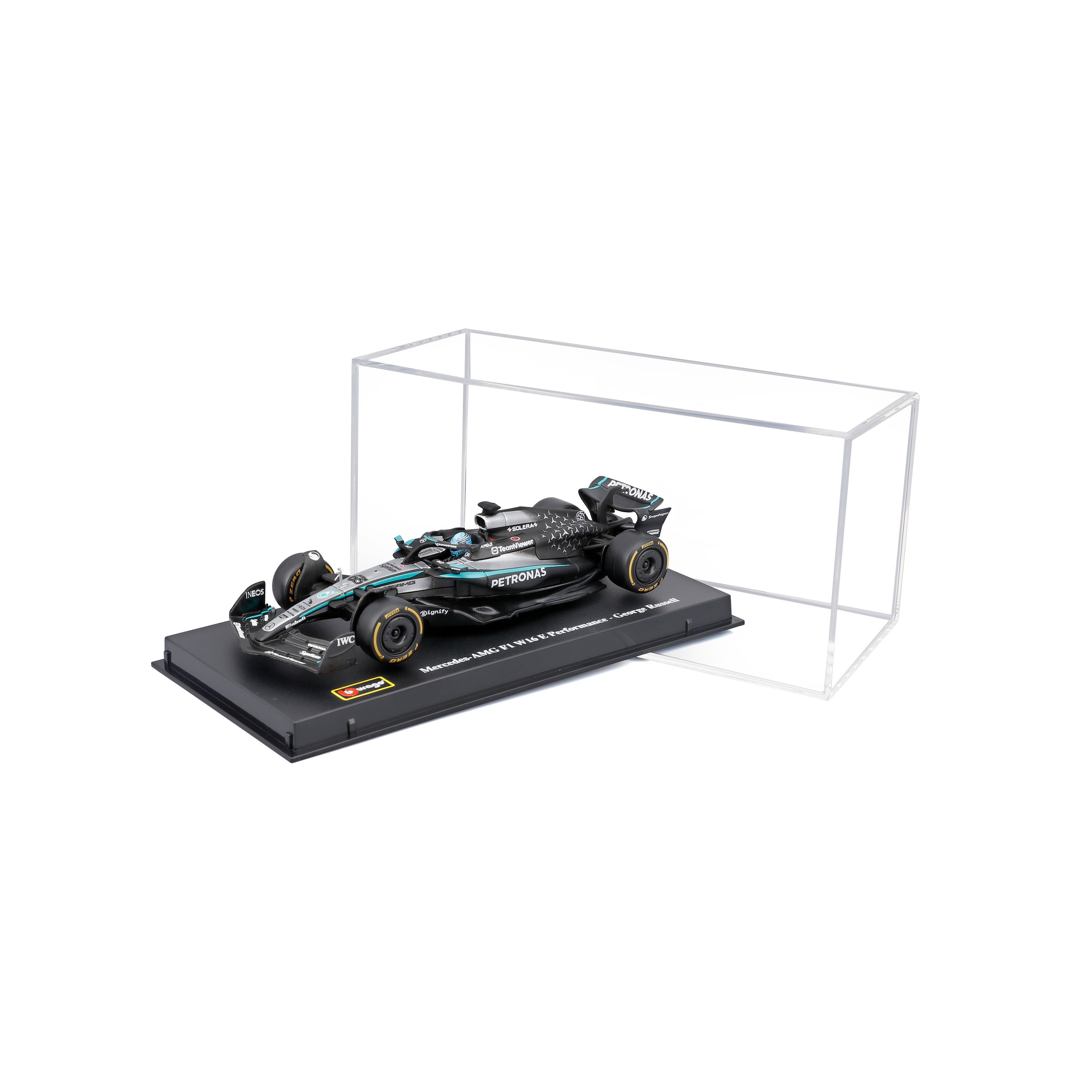 bburago-mercedes-amg-w16-2025-63-george-russell-scala-1-43-con-base-e-teca image 1