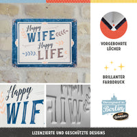 nostalgic-art-happy-wife-happy-life-targa-in-metallo-15x20-cm image 2