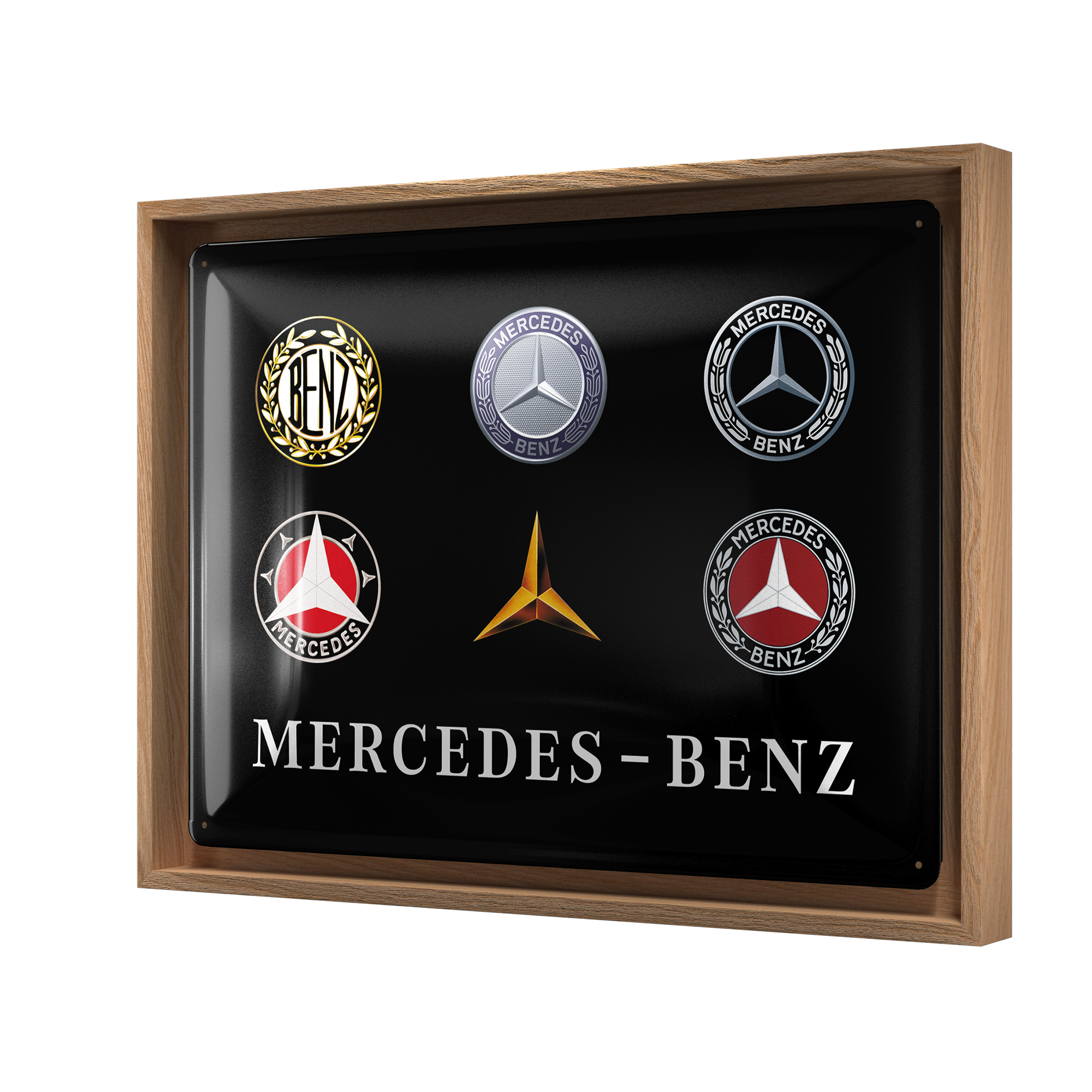 nostalgic-art-mercedes-benz-logo-evolution-cornice-n-frame-l-33-5x44-cm image 1