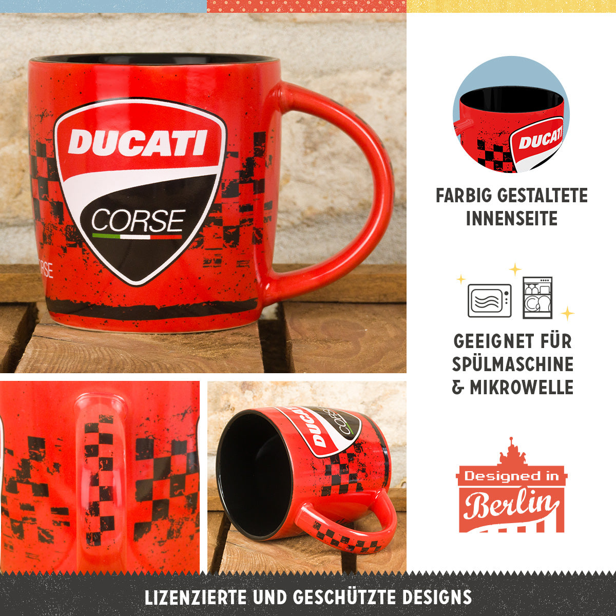 nostalgic-art-ducati-corse-logo-racing-tazza-in-ceramica-330-ml image 3