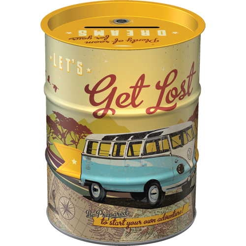 nostalgic-art-vw-bulli-let-s-get-lost-salvadanaio-barilotto-600-ml image 1