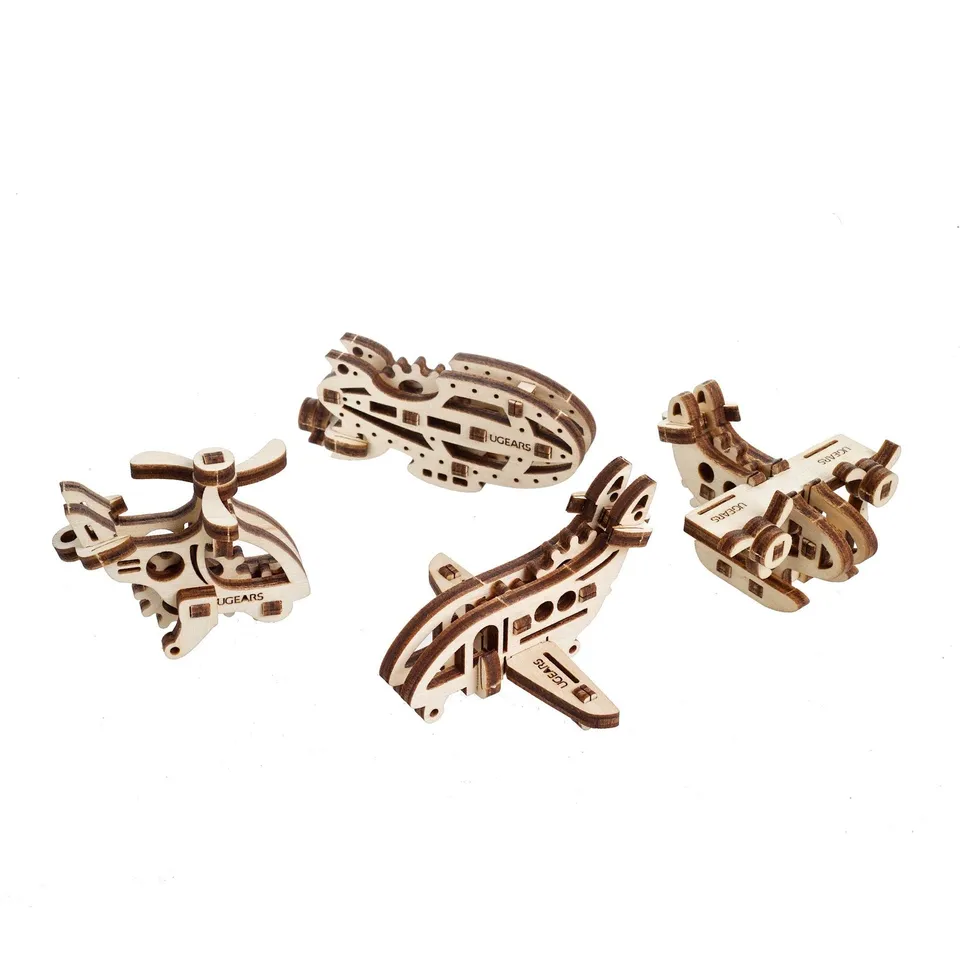 ugears-u-fidgets-aircraft-set-4-aerei-in-legno image 1