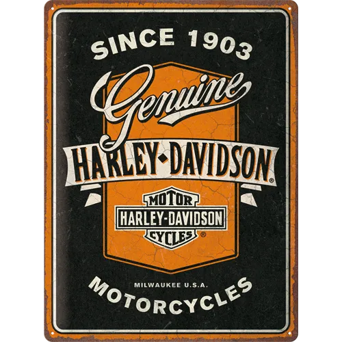 nostalgic-art-harley-davidson-genuine-motorcycles-targa-in-metallo-30x40-cm image 1