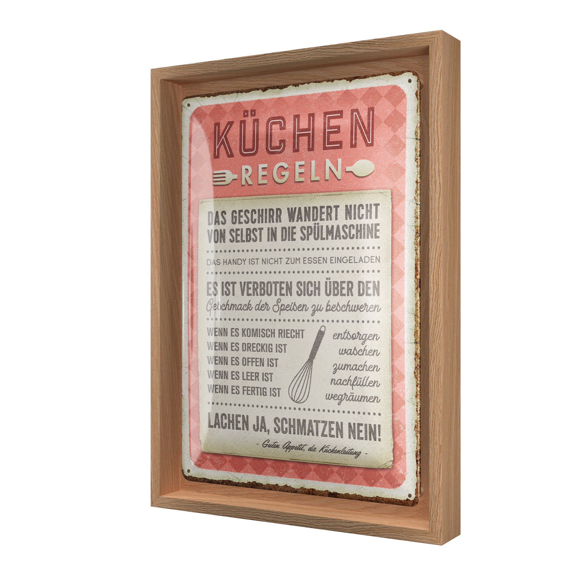 nostalgic-art-k-chen-regeln-n-frame-m-edition-con-cornice-rovere-24x33-5-cm image 1